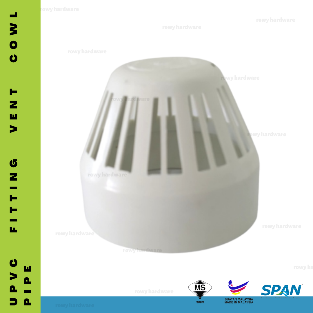 U pvc vent cowl connector fitting 2-6 inch